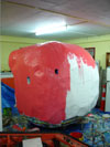 A 2.5 metre high paint ball working with Resene acrylic paint