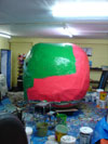 A 2.5 metre high paint ball working with Resene acrylic paint
