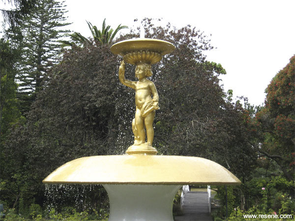 Painted Cupid fountain