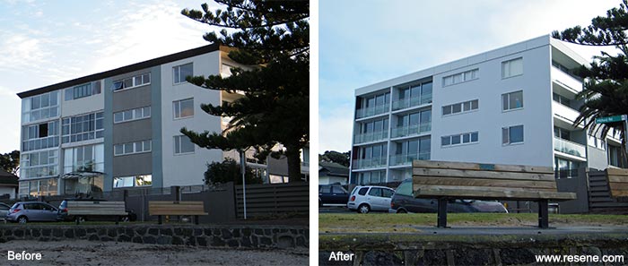 Seafield Apartments before and after