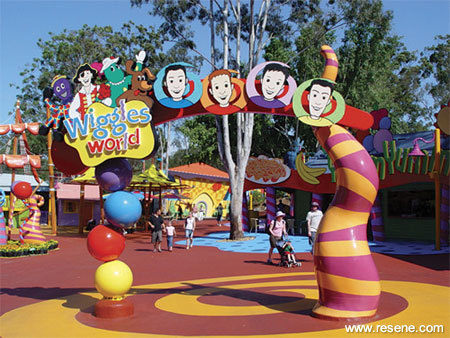 Bright colours created by Resene for Wiggle World at Dreamworld