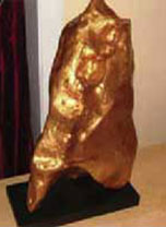 How to create a golden rock sculpture
