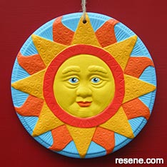 Painted terracotta wall plaque