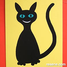 A lucky black cat painting 