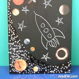 Create a space themed blackboard
