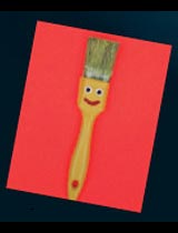 Turn a paintbrush into a puppet toy