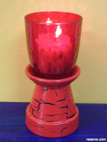 Christmas crackle candle holder