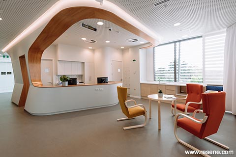 Intra North Harbour - curved ribbon reception area