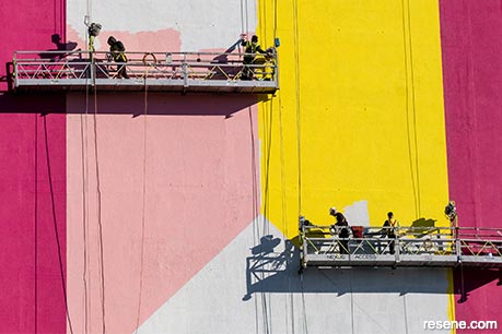 Painting the mural