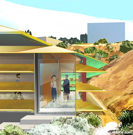 Rendering of colourful exterior
