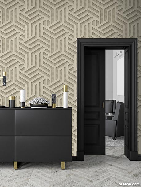 A wallpaper pattern with a three dimensional appearance - M35002