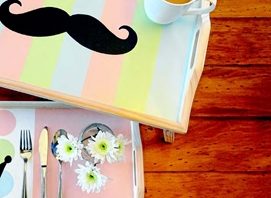 Breakfast in bed can be all the more sweet with a DIY painted tray.