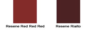 Reds from Resene Paint's The Range 2007 colour chart