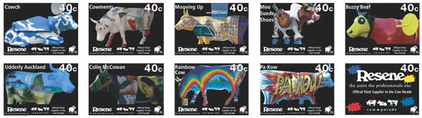 Resene Cow parade Stamps