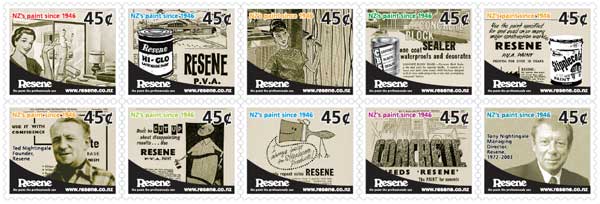 Resene history stamps