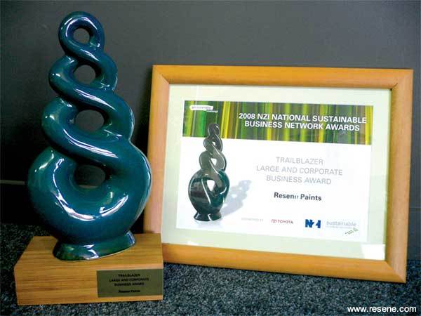 Resene wins the Trailblazer – Large & Corporate Business Award at the Sustainable Business Network – Central Region