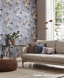 Resene Camellia Wallpaper Collection - Room using 1703-108-04