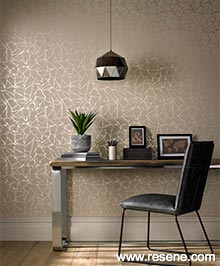 Resene Camellia Wallpaper Collection - Room using 1703-111-04-Glaze
