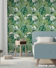Resene Eden Wallpaper Collection - Room using M37801