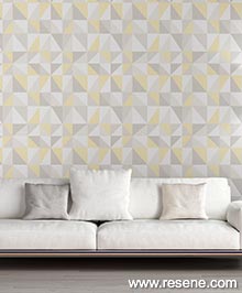 Resene Geometric Wallpaper Collection - Room using 351811
