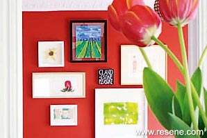 Red wall detail for artwork