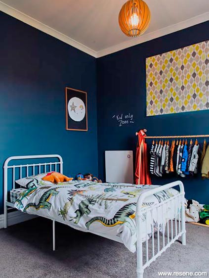Pale blue lounge and kids bedroom