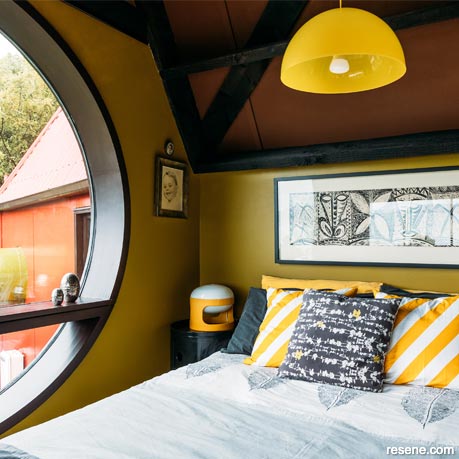 A bright and cheerful yellow bedroom