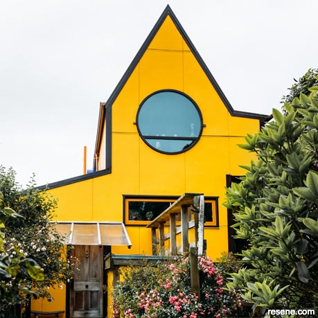 A bright and colourful home exterior