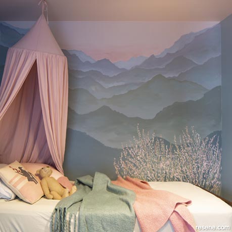 A dreamy bedroom mural