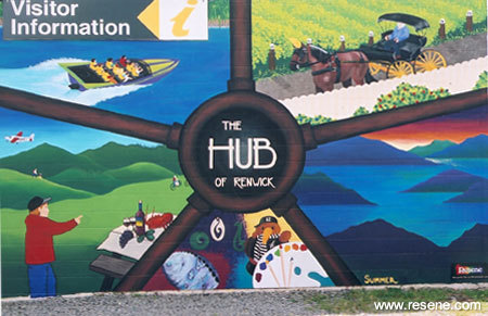 Prize winning mural at The Hub of Renwick
