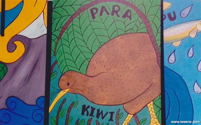 Waipahihi School mural entry in the Resene Mural Masterpieces competition