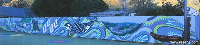 Waikawa Bay School mural entry in the Resene Mural Masterpieces competition