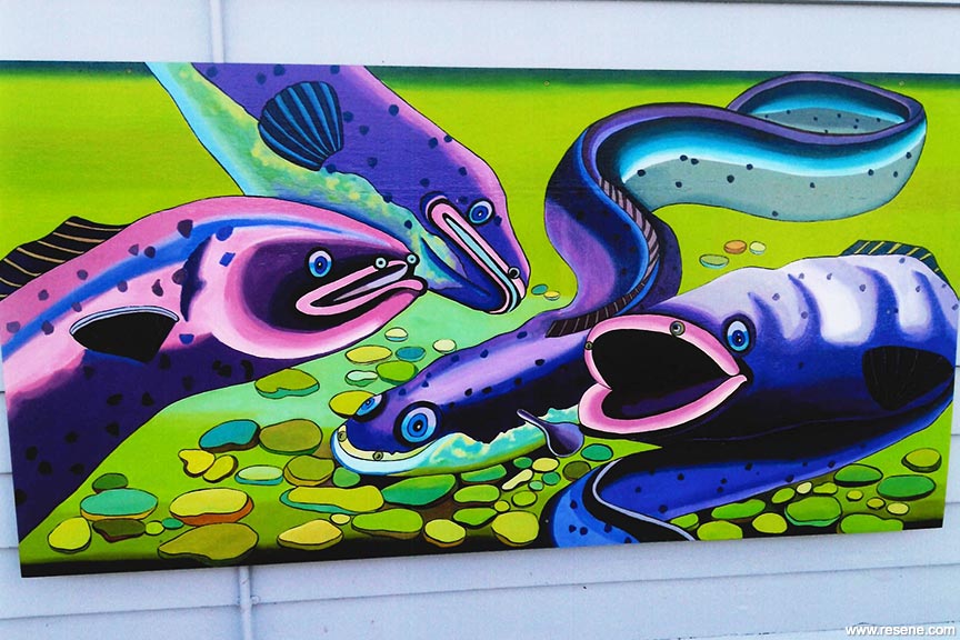 Kerepehi School mural - Purakau o Ngati Hako theme