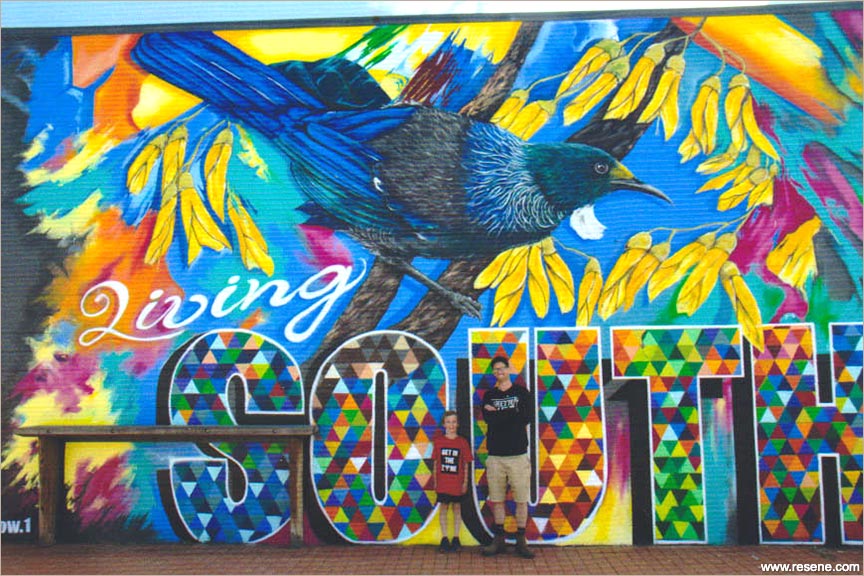  Deow and Aurora College mural 