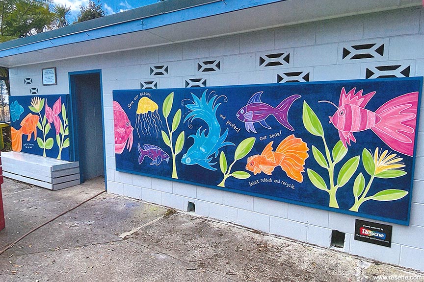 Opua School mural - Our ocean theme