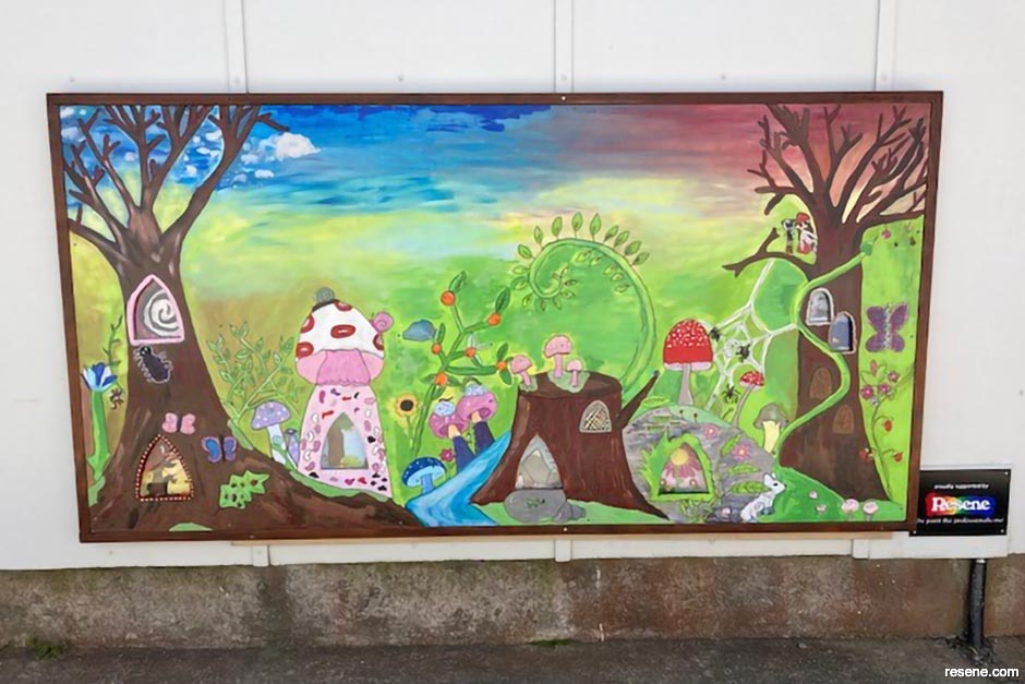 Mythical forest mural