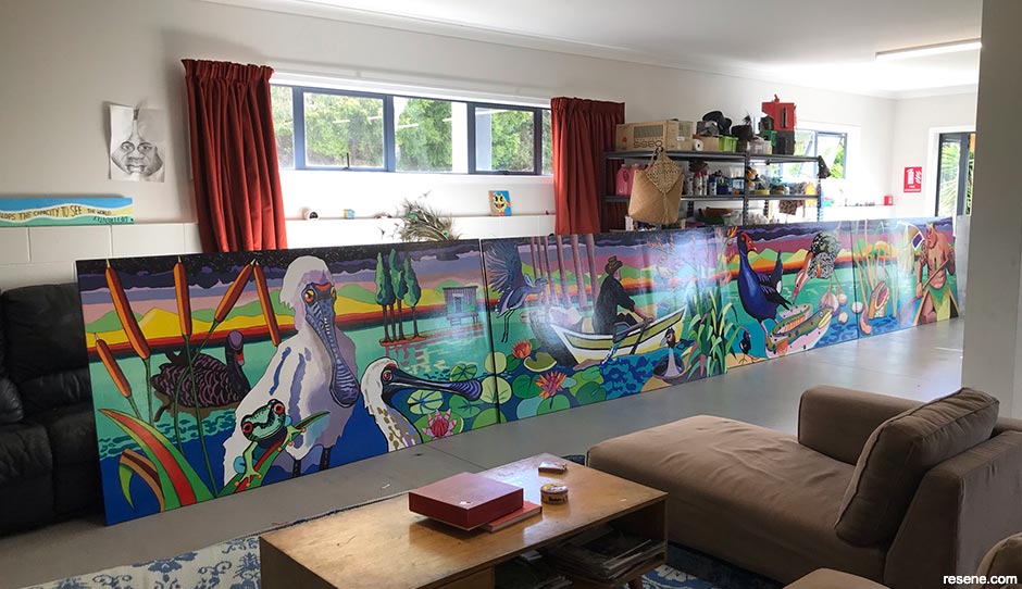 Our place on the shores of the Waikato River - mural theme