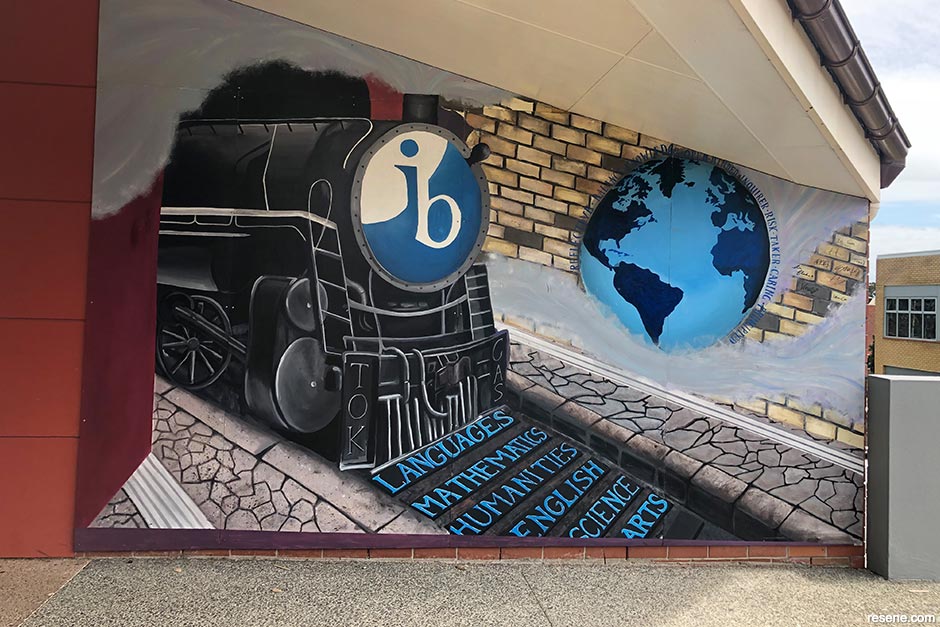 Global connection themed mural