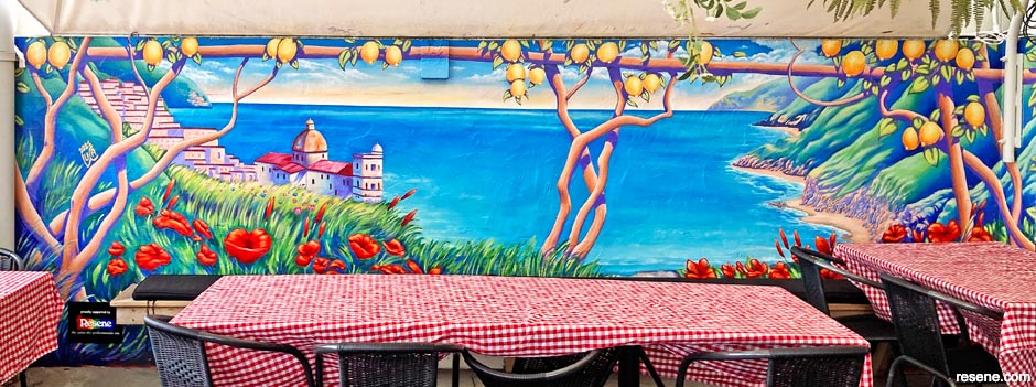 Italian seaside themed mural - 2