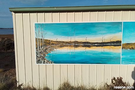 A mural showing scenes of Arthur’s Lake and Central Highlands