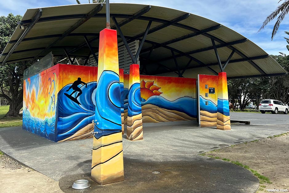 Orewa Beach public toilets - mural  