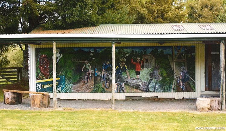 The Timber Trail Cycleway mural