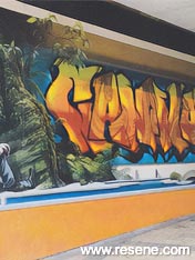 Marc Spijkerbosch and Anthony June for the Cannons Creek mural