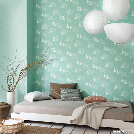 Create a relaxing tone with Resene wallpaper