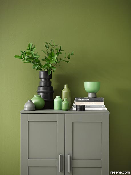 Painted green vases