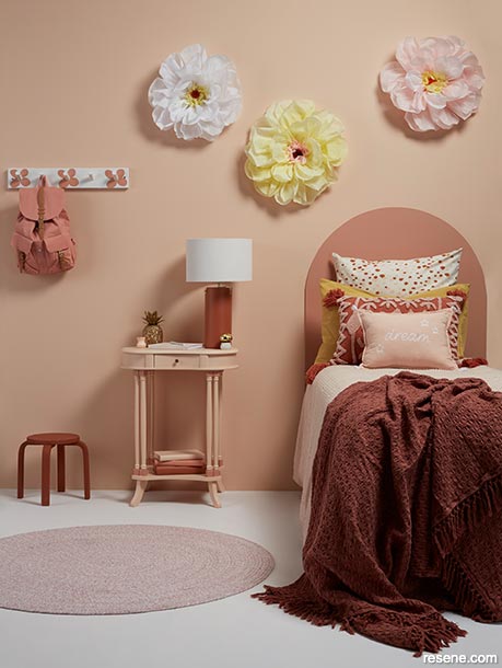 A pretty terracotta child's bedroom