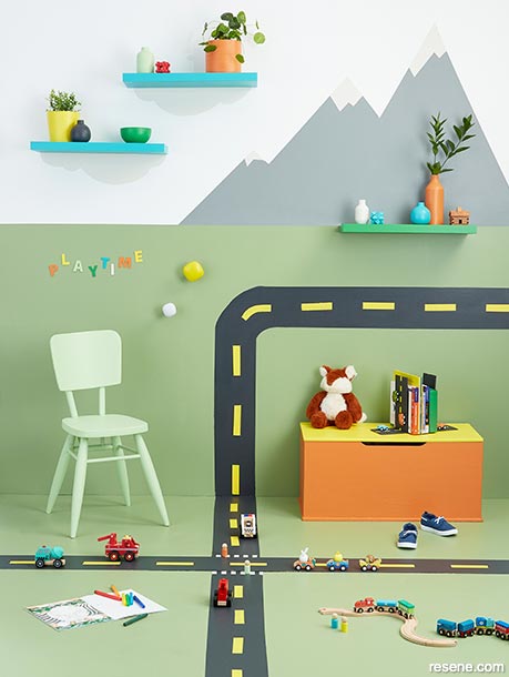 Paint a road on the floor of your child's playroom