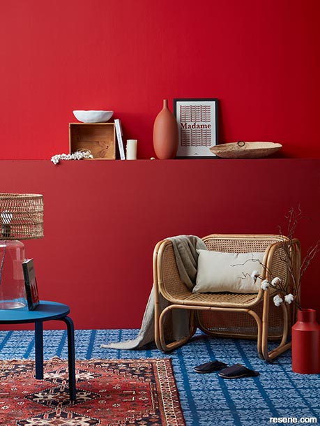 A bold Moroccan style sitting room