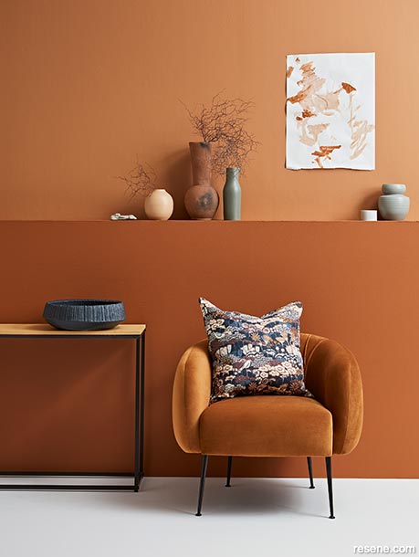 A home interior painted with spicy shades