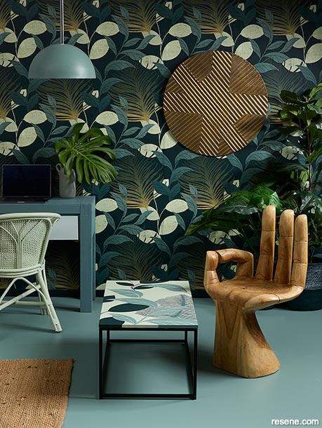 A dramatic wallpaper design with a 3D quality